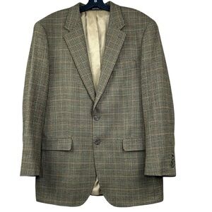 Lauren Ralph Lauren Lambswool Houndstooth Blazer 42L Sport Coat Jacket Preppy
